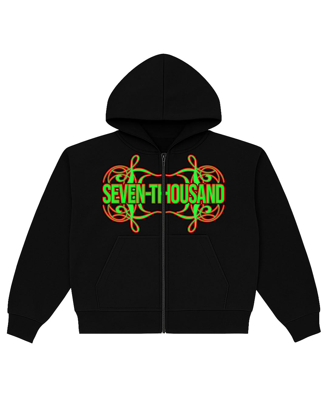 SlimeRed Logo Fleece Double-Zip Hoodie