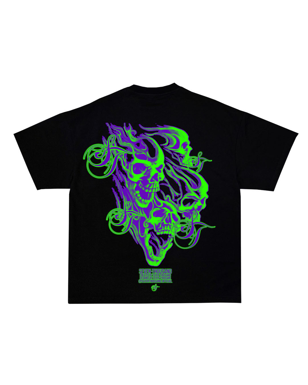 Slime Flamer Skull Tee (DROPSHOULDER)