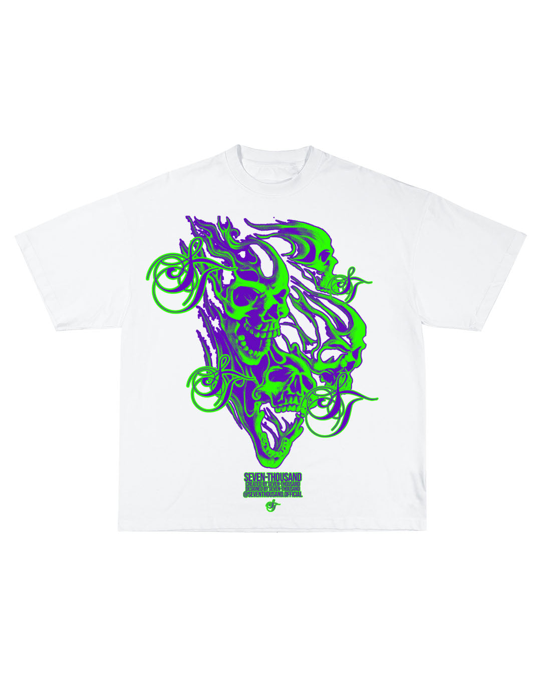 Slime Flamer Skull Tee (DROPSHOULDER)